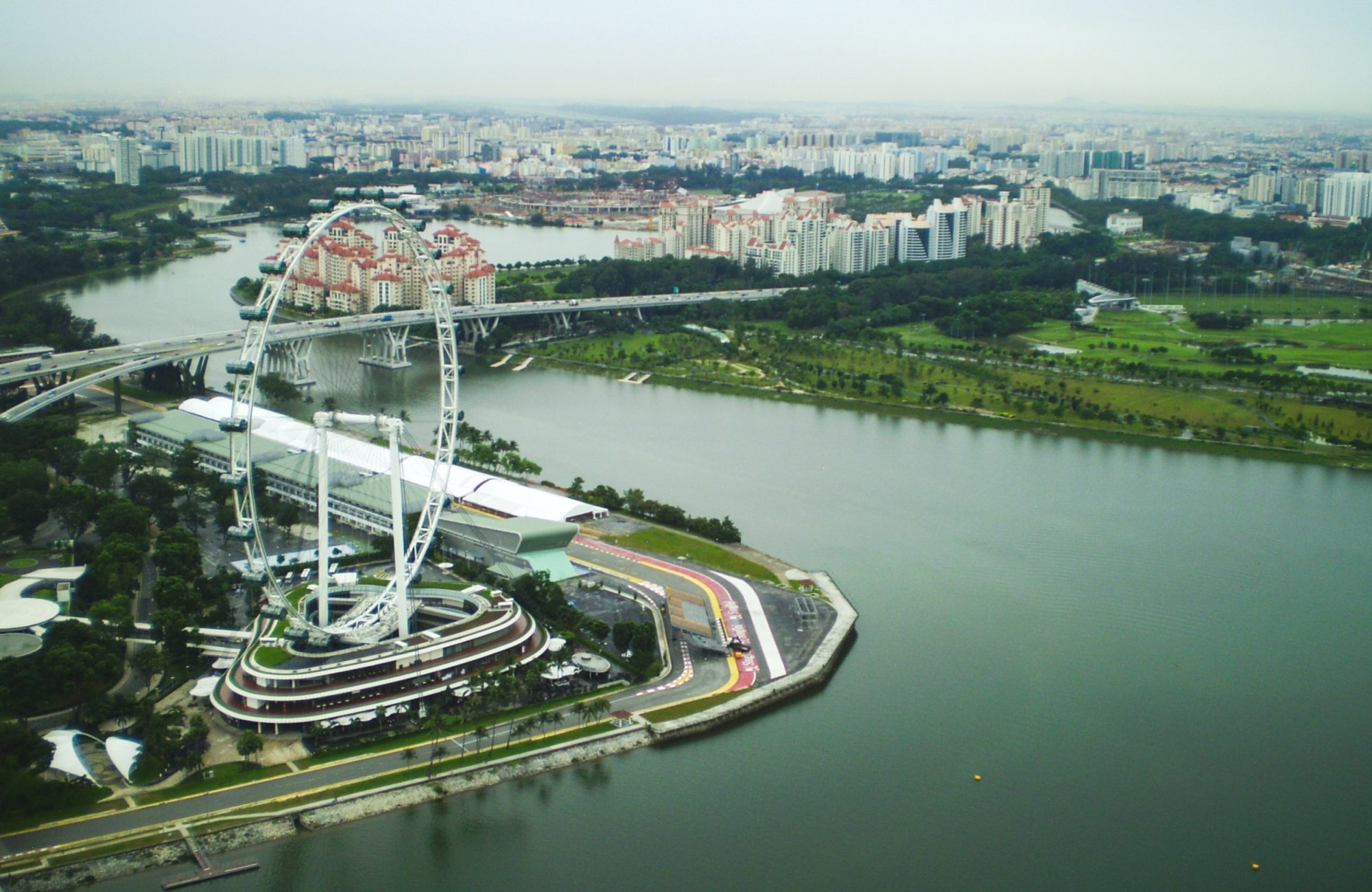 Singapore Flyer from Marina Bay Sands